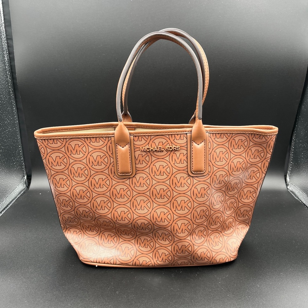 Michael Kors Jodie Women's Handbag Brown Double Handles Straps Logo Tote Bag
